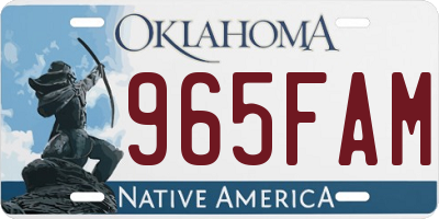OK license plate 965FAM