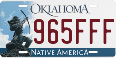 OK license plate 965FFF
