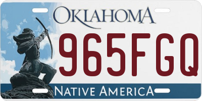 OK license plate 965FGQ
