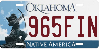 OK license plate 965FIN
