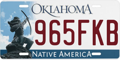 OK license plate 965FKB
