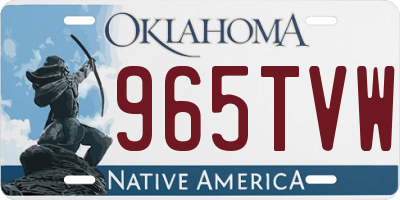 OK license plate 965TVW