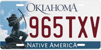 OK license plate 965TXV