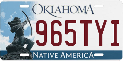 OK license plate 965TYI