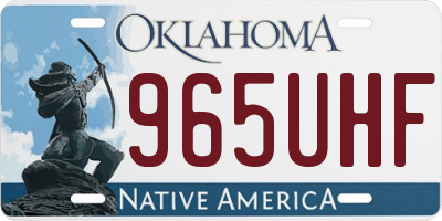 OK license plate 965UHF