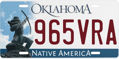 OK license plate 965VRA