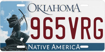 OK license plate 965VRG