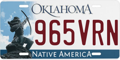 OK license plate 965VRN