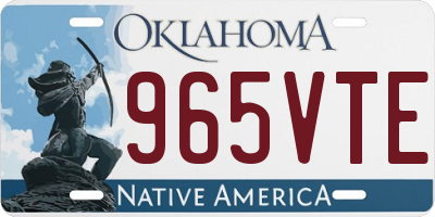 OK license plate 965VTE