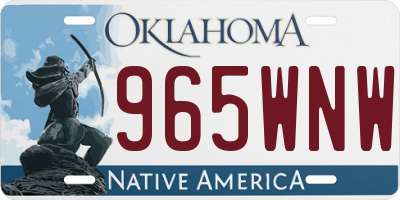 OK license plate 965WNW