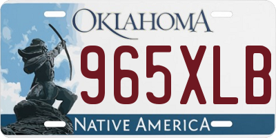 OK license plate 965XLB
