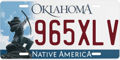 OK license plate 965XLV