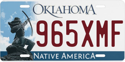OK license plate 965XMF