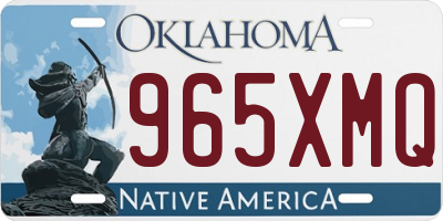 OK license plate 965XMQ