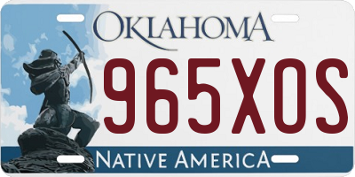 OK license plate 965XOS