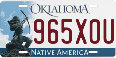 OK license plate 965XOU