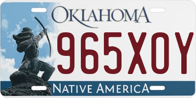 OK license plate 965XOY