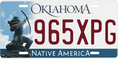 OK license plate 965XPG