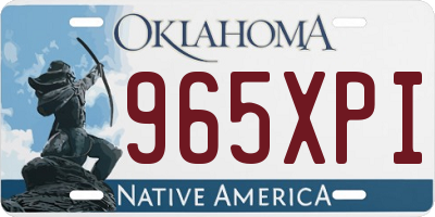 OK license plate 965XPI