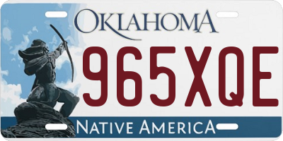 OK license plate 965XQE