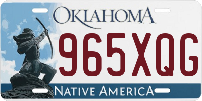OK license plate 965XQG