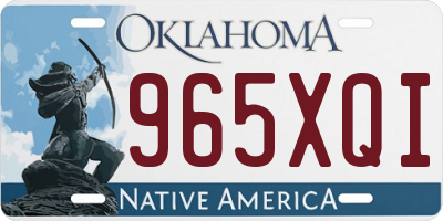 OK license plate 965XQI