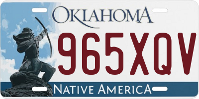 OK license plate 965XQV
