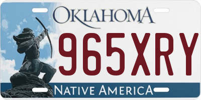 OK license plate 965XRY