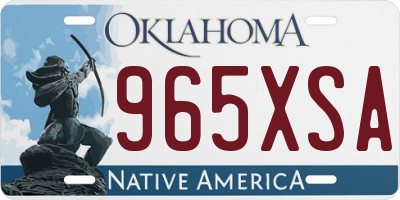 OK license plate 965XSA