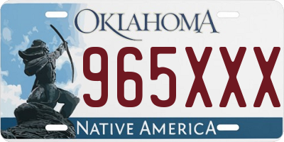 OK license plate 965XXX
