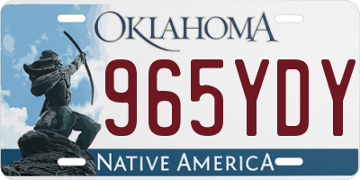 OK license plate 965YDY