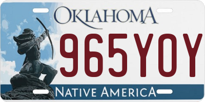 OK license plate 965YOY