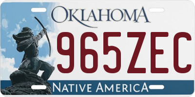 OK license plate 965ZEC