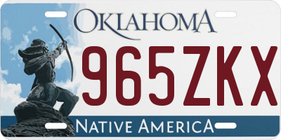 OK license plate 965ZKX