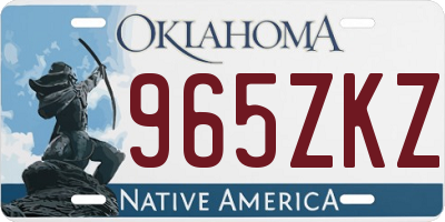 OK license plate 965ZKZ