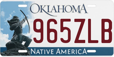 OK license plate 965ZLB