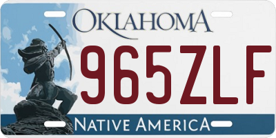 OK license plate 965ZLF