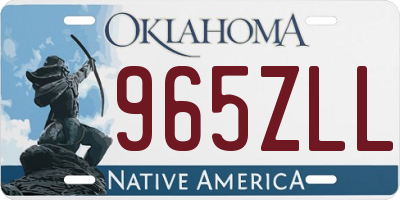 OK license plate 965ZLL