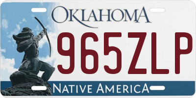 OK license plate 965ZLP