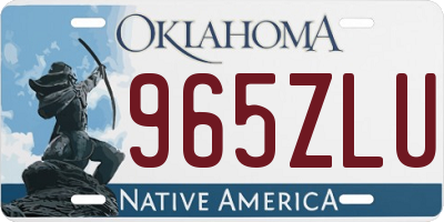 OK license plate 965ZLU