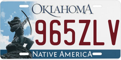 OK license plate 965ZLV