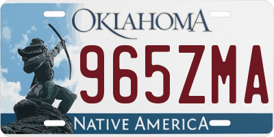 OK license plate 965ZMA