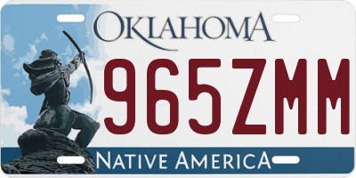 OK license plate 965ZMM