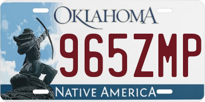 OK license plate 965ZMP