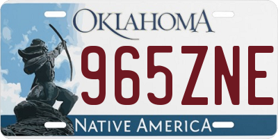 OK license plate 965ZNE