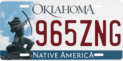 OK license plate 965ZNG