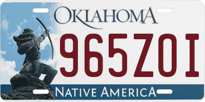 OK license plate 965ZOI