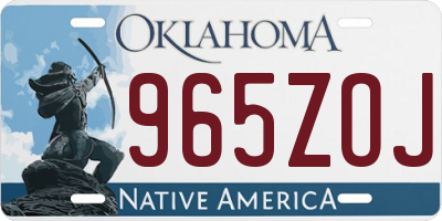 OK license plate 965ZOJ