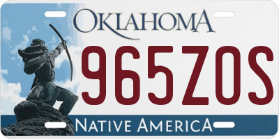 OK license plate 965ZOS