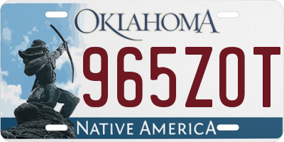 OK license plate 965ZOT